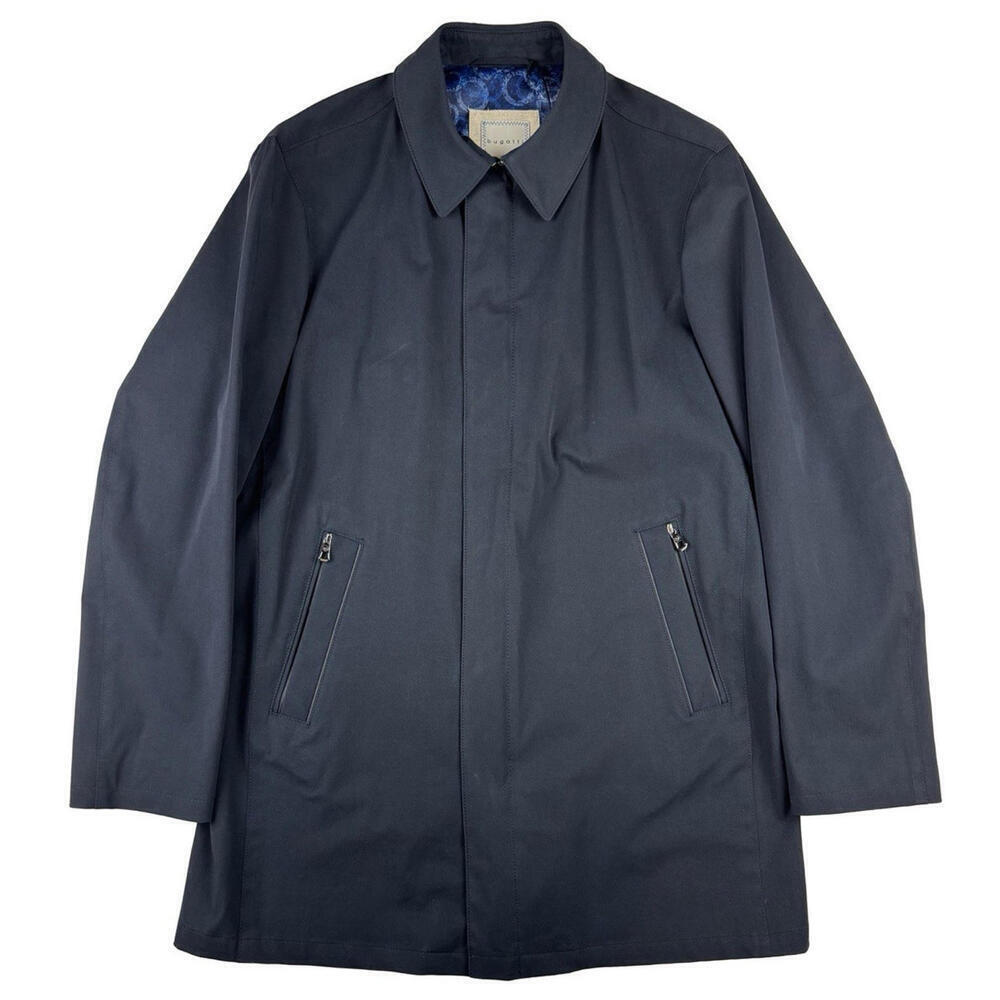 Bugatti Water-Repellant Mac Rain Coat Navy Size US 40 R